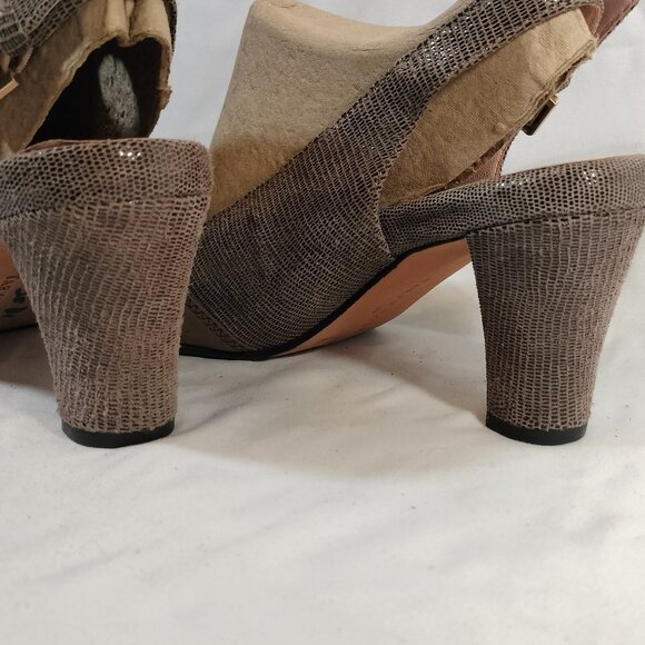 Taryn Rose Fortula Slingback Block Heels Open Toe - Picture 2 of 7